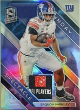 2023 Panini Spectra NFL Football Saquon Barkley Nebula Patch #1/2 Laundry Tag