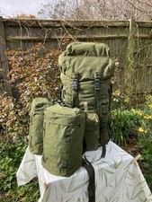 British Army Green PLCE Long Back Rucksack 90 Pattern Bergan w. Rocket Pack Bag