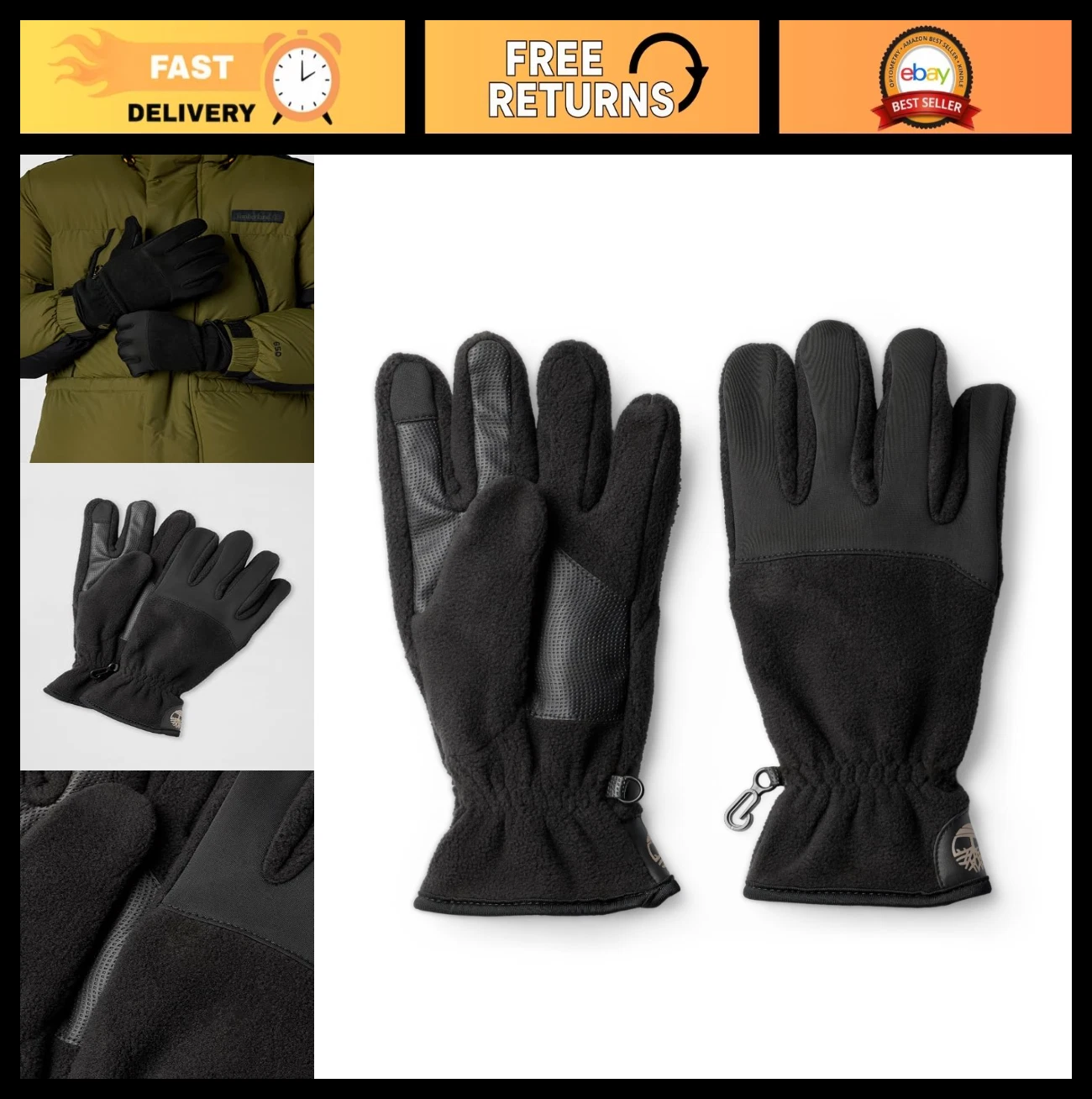 Men's Performance Touchscreen Gloves - Winter Warmth, Outdoor Sports, Work & Pla