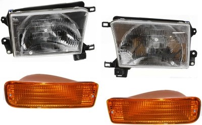 4RUNNER 96-98 HEAD LAMP RH AND LH with Bulbs 4-pc Kit Turn Signal Lights
