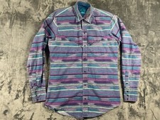 VTG Roper Pearl Snap Shirt Men's L-XL Striped Southwestern Aztec Cowboy Rodeo