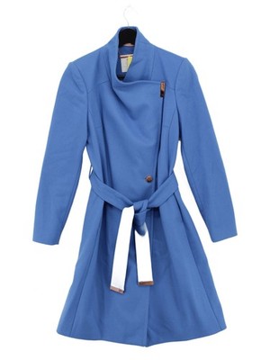 Ted Baker Damen Mantel XS Blau Wolle mit Polyamid, Kaschmirmantel