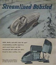 2 Man Racing Bobsled 1953 How-To Build PLANS Streamlined