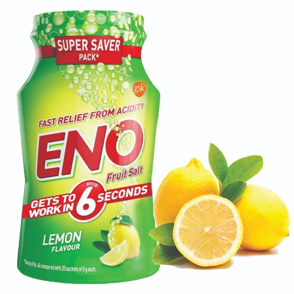 Eno Fruit Salt Lemon Flavour 100 Gram (Pack of 2)-Fast Relief from Acidity & Gas