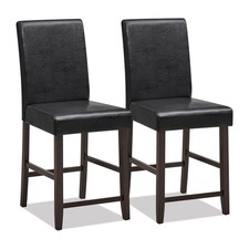 2 Pack 24 Inch Bar Stools Dark Cappuccino 36 Inch Counter Height