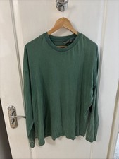 ASOS long Sleeve T Shirt Green Oversized Medium Cotton
