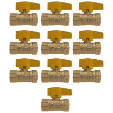 10 Pc 1/2" IPS Brass Gas Ball Valve , CSA Approv. 1/4 turn - Propane,Natural Gas