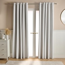 OHS Eyelet Blackout Curtains Woven Ready Made Ring Top Thermal Texture Thick