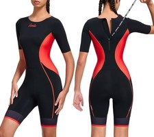 Santic Triathlon Suit for Women Short Sleeve Padded Trisuit Quick-Dry for Swi...