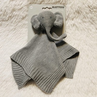 NATTOU Gray Sweater Knit TEMBO ELEPHANT Security Blanket Lovey New
