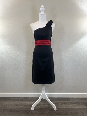 JFW by Just For Wraps Women s One Shoulder Rosette Cocktail Dress - Size 4