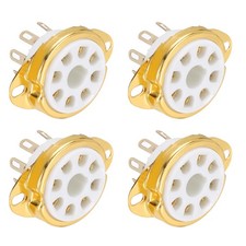 4 x 8-Pin Tube Socket Ceramic Vacuum Tube Protect Tube Pin Socket White