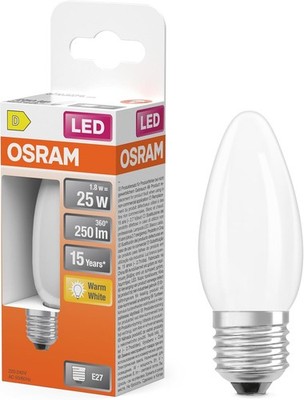 Osram LED Lampe Star Filament Kerzenform B25 2700K 1,8W E27 Matt 250lm Birne