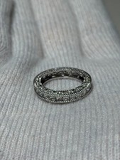 925 Sterling Silver Cubic Zirconia CZ Eternity Band Ring Size 6.5