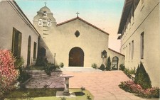 1944 Tucson Arizona Catherine Memorial Chapel hand colored Postcard 26-2884