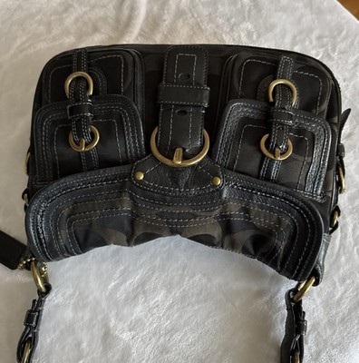 Coach Legacy Hobo Signature Black Garcia Satchel Shoulder Bag Y2K