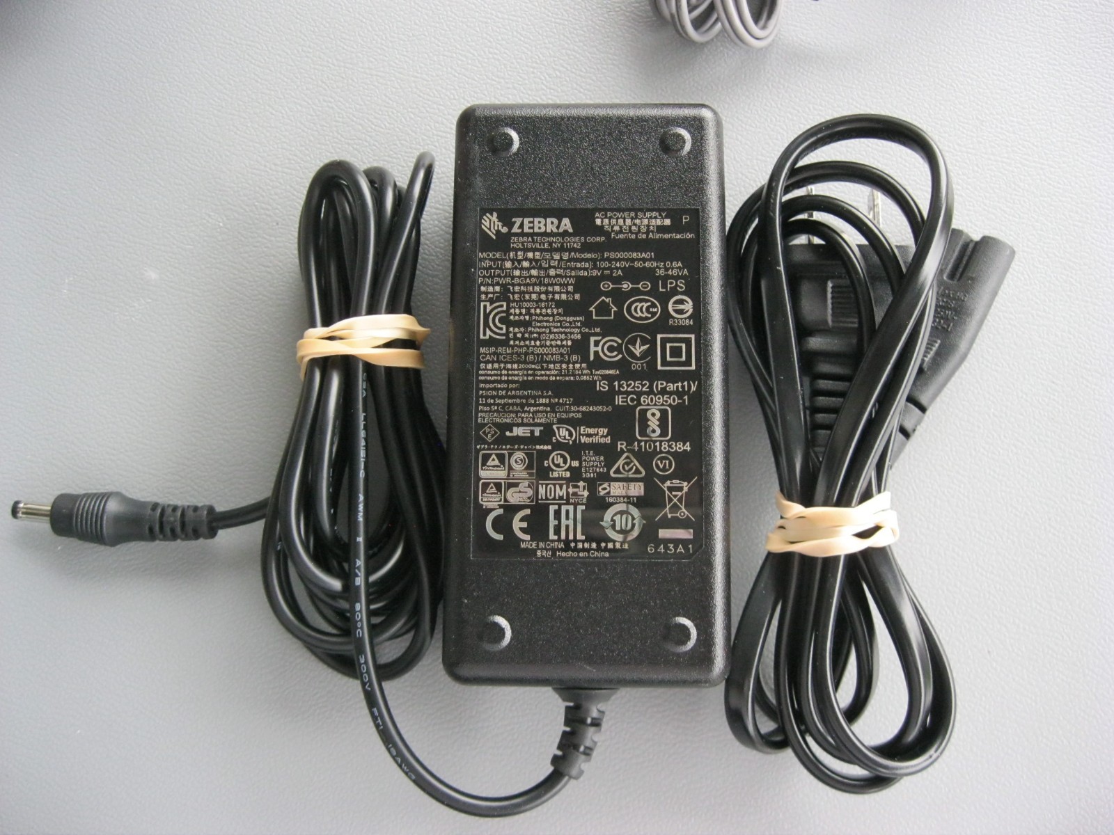 Zebra PS000083A01 9V 2A AC Adapter Power Supply PWR-BGA9V18W0WW Symbol Scanner