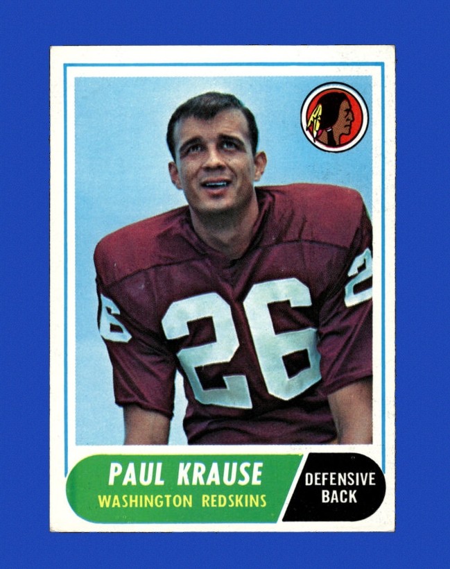 1968 Topps Set-Break #166 Paul Krause EX-EXMINT *GMCARDS*