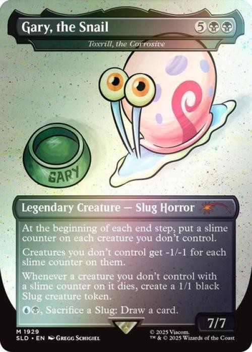 Gary, the Snail - Toxrill, the Corrosive (Rainbow Foil) -Foil Damaged / Poor MTG