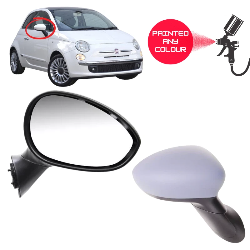 Espejo retrovisor eléctrico pintado cualquier color derecho o derecho para Fiat 500 2008-2017 Foto 2 de 4