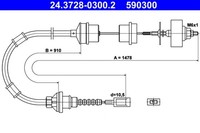Kupplungsseil Kupplungszug Ate 24.3728-0300.2 FüR Peugeot Fiat Boxer Ducato Bus