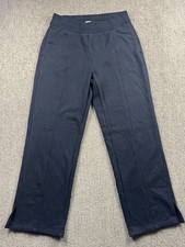 Alo Yoga Womens L High Waist Free Time Straight Wide Leg Sweatpants Black