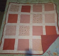 Beautiful Red And White Lap Quilt. Homemade With All Cotton Materials.