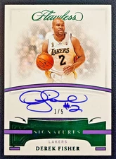 DEREK FISHER 2020-21 Panini Flawless Autographs Emerald 1/5