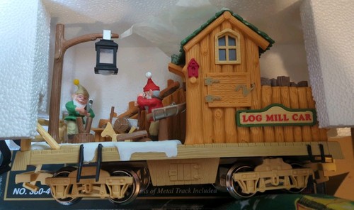 Juego de tren animado Holiday Express 380-4 molino de troncos vagón de madera - Imagen 3 de 10