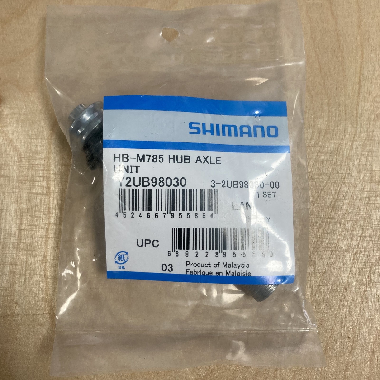 Shimano Deore XT HB-M785 Front Hub Axle Unit Genuine Replacement Y2UB98030