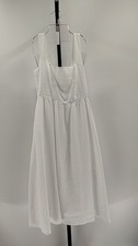Quince Women 100% European Linen Fit & Flare Midi Dress White S