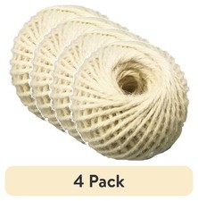  4 pack  150' Jute Twine, White,1 Each