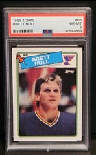 Brett Hull 1988 Topps RC Rookie Card 66 PSA 8 NM-MT. rookie card picture