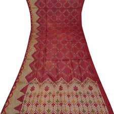 Namaste Vintage Pink Sarees 100 Pure Silk Woven Indian Sari 5YD Craft Fabric