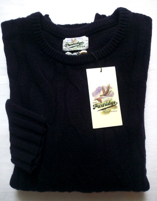 JOHN PARTRIDGE Herren Pullover M ca.50 Lammwolle 50%, Nylon 50% Rund d.blau NEU