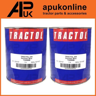 2 Liter Ltr Dose Parmiter blau Lack Tractol Bodenbearbeitung Scheibe Kette Eggen Maschinen