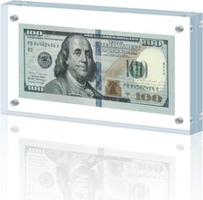 Acrylic Currency Holder Self Standing Dollar Bill Frame for Collectors Ticket