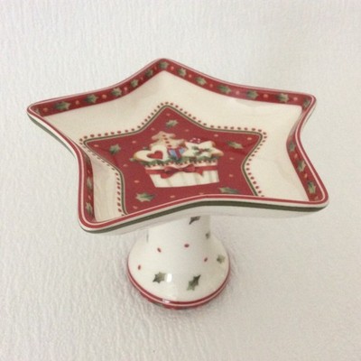 Seltene Villeroy & Boch Winter Bakery Delight Sternschale mit Fuß - 13,5 cm/5'' - EUC