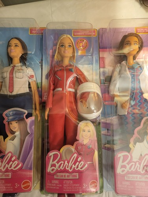 #ad Mattel Barbie You Can Be Anything Career Dolls Lot of 3 Pilot amp; Doctor 11in $45.00