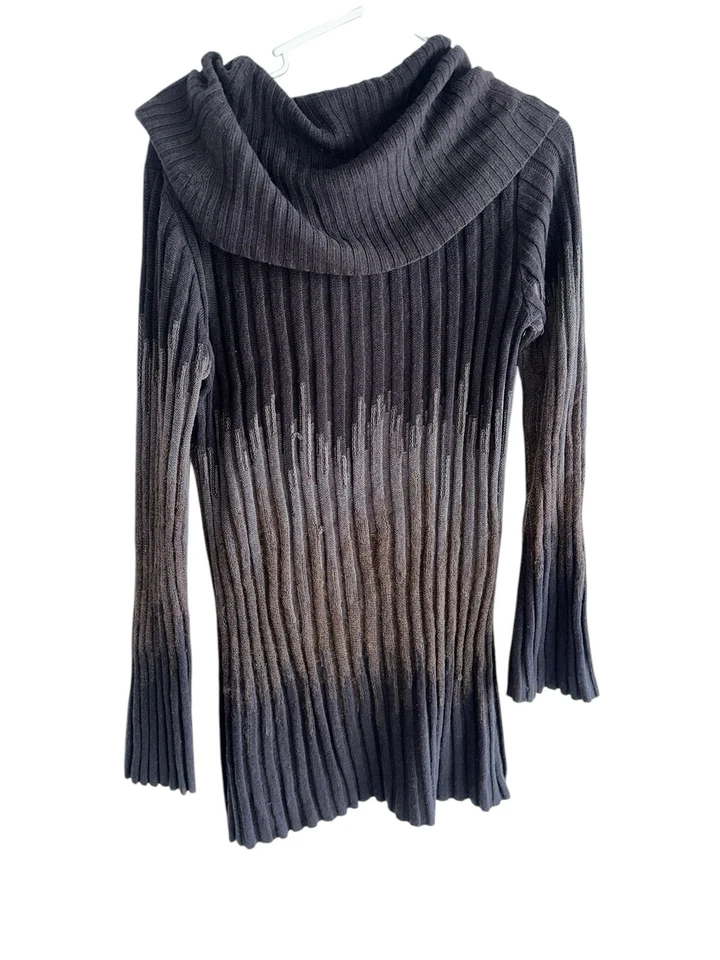 Vestido Suéter Alberto Makali Para Mujer Cuello Capucha L Lana Mezcla Mohair Marrón Tostado Foto 3 de 4