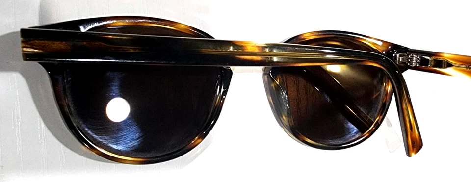 Warby Parker Percey M256 Brown Striped Round Unisex Sunglasses 48-20 140  - Image 2 of 4