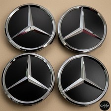 Tapacubos nuevos para Mercedes-Benz 75 mm negro/estera/cromo