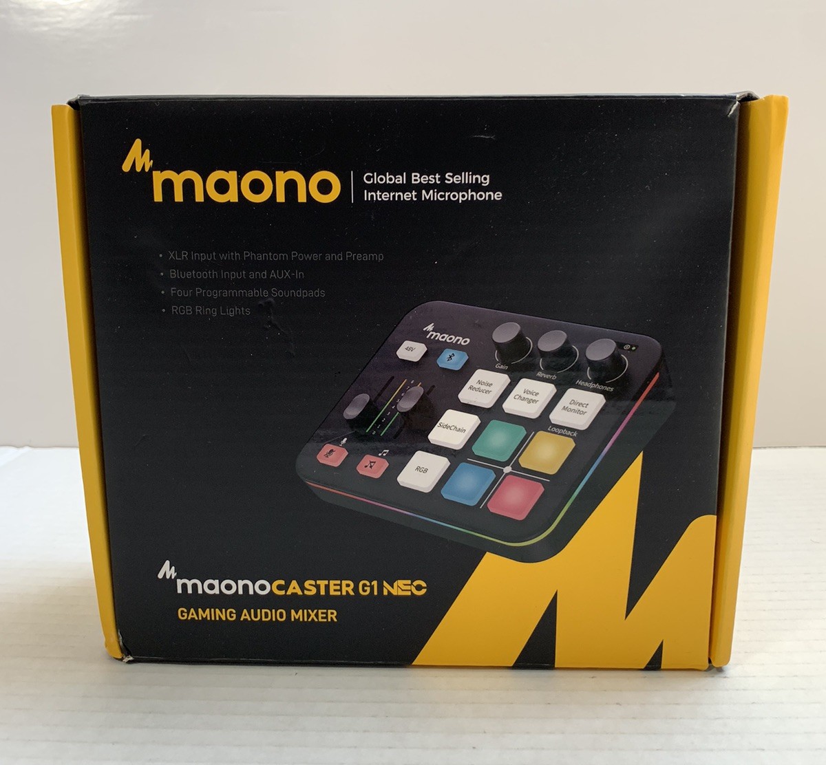 Maono Caster G1 Neo Gaming Audio Mixer Black Streaming Podcast Influencer RGB
