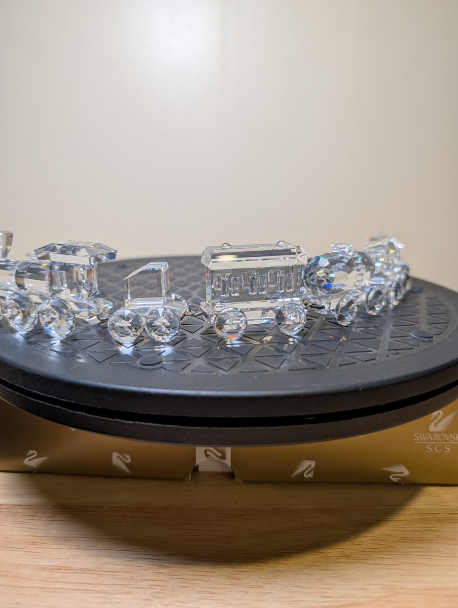 SWAROVSKI Train ６台セット Swarovski Crystal Complete Train Set with Wooden Track (5) Pieces