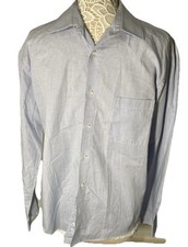 Pierre Cardin Slim Fit Dress Shirt Men s 16 1/2 34/35 Blue Check Button Front