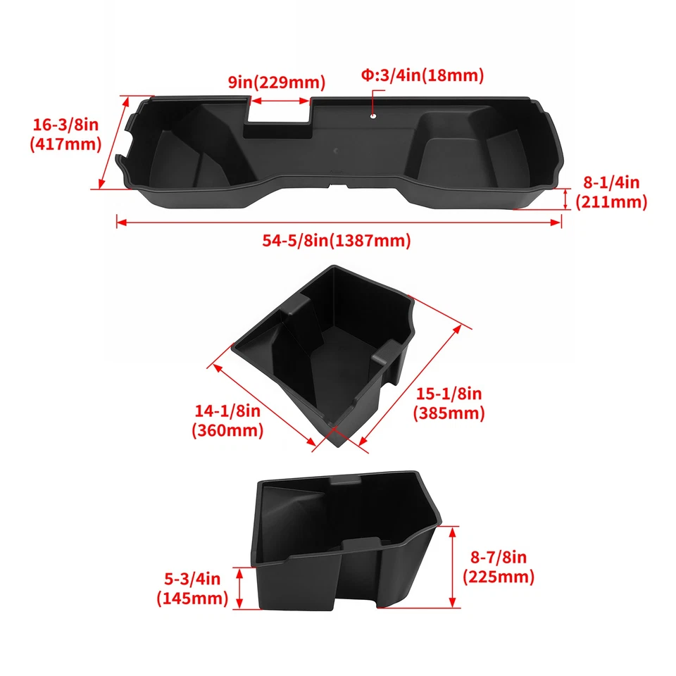 Underseat Storage Box For 2014-18 Silverado Sierra 1500 2500 Extended Double Cab Foto 2 de 4