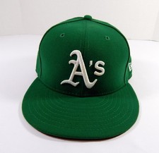 2022 Oakland A's Athletics Norge Ruiz #63 Game Issued Kelly Green Hat 6.875 515