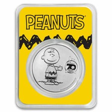 Peanuts 70th Anniversary Charlie Brown 1 oz. Silver Round 45.00 per troy oz