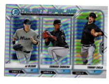 Edward Cabrera JJ Bleday Tommy Eveld MIAMI MARLINS REFRACTOR 2021 Bowman Chrome