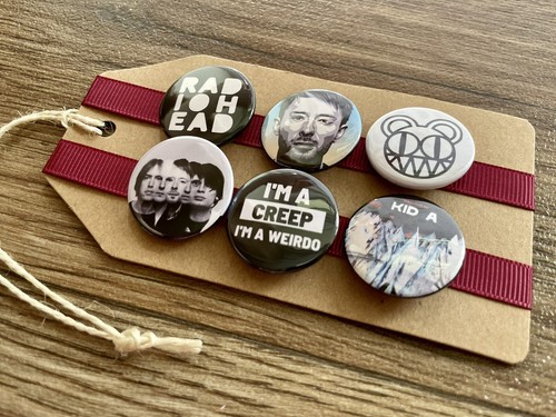 Radiohead - Alt Rock Music, Thom Yorke, Creep - Button Pin Badge Set - Picture 2 of 3